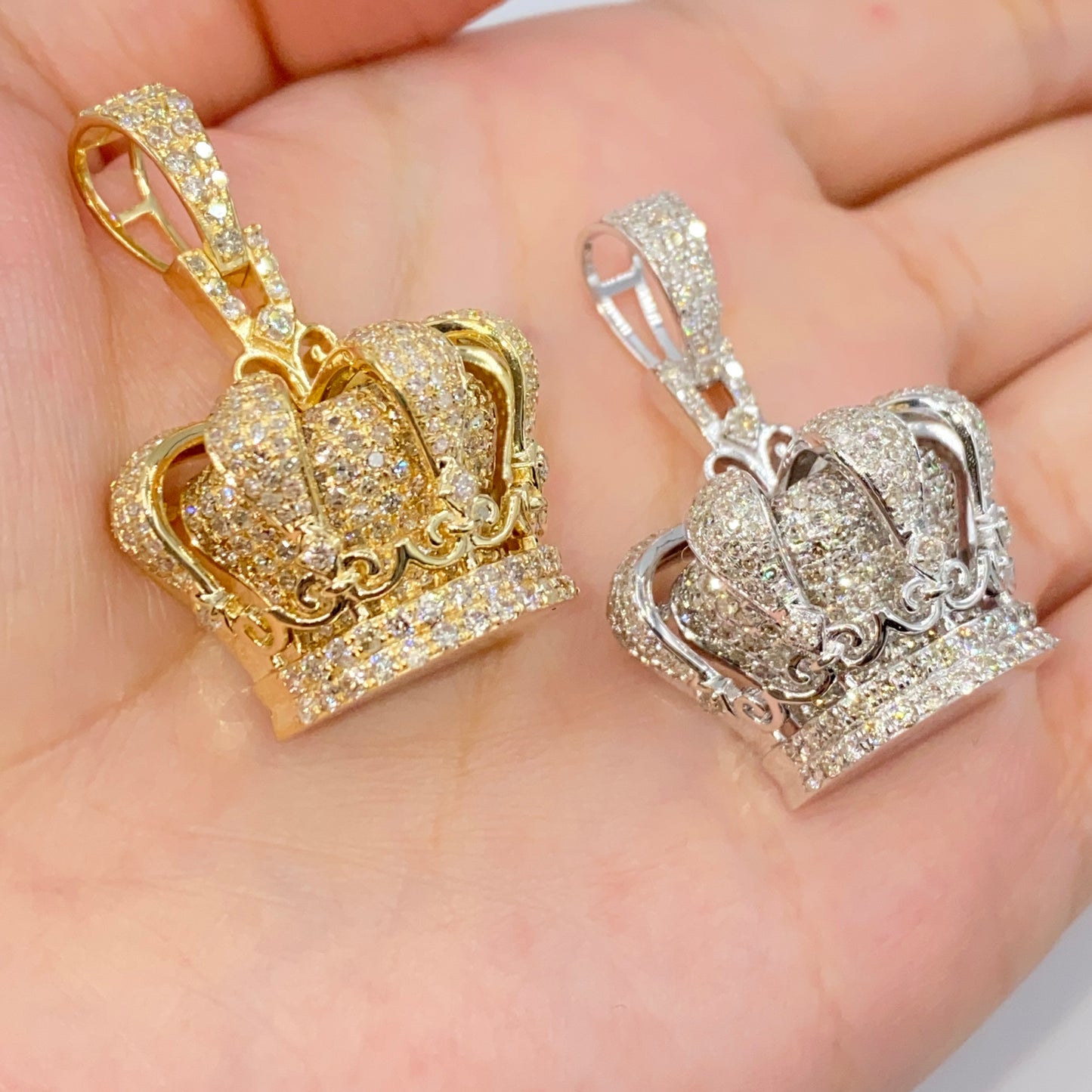 10K Regal Crown Diamond Pendant