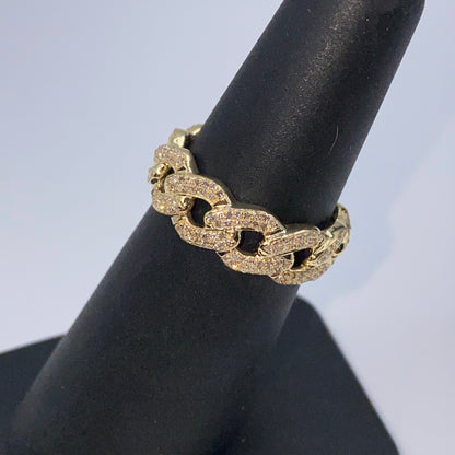 10K Cuban Link Diamond Ring