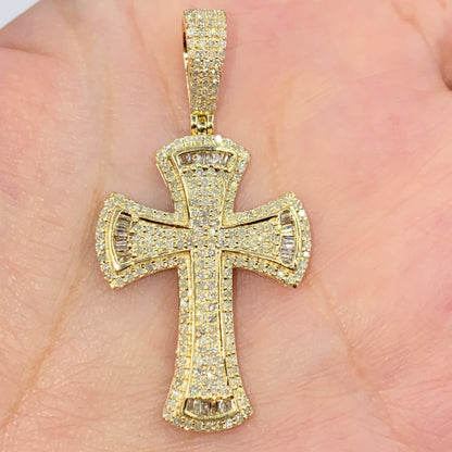 10K Reed Cross Diamond Pendant