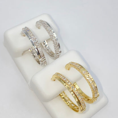 14K Kendal Diamond Baguette Hoop Earrings