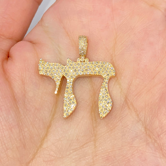 14K Chai Diamond Pendant