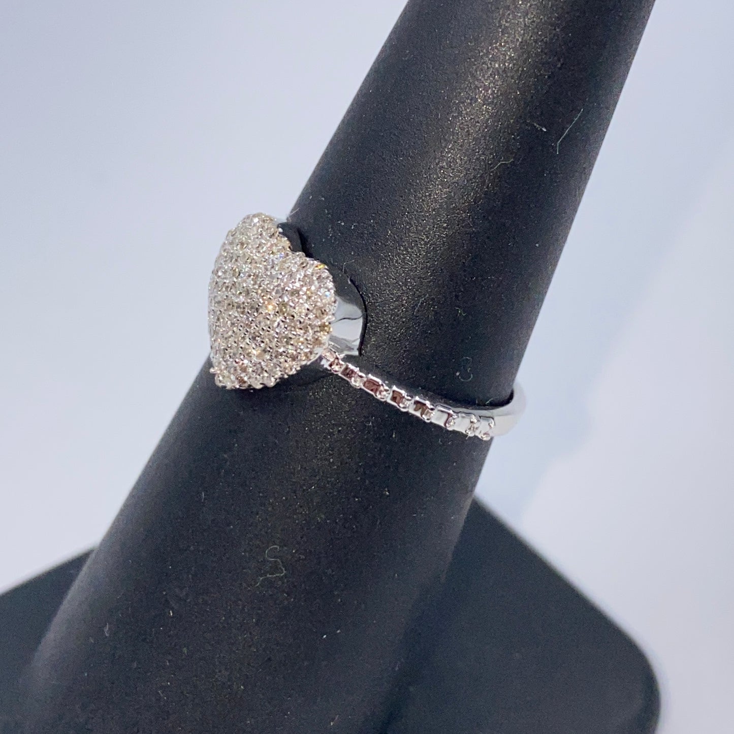 14K Pave Heart Diamond Engagement Ring