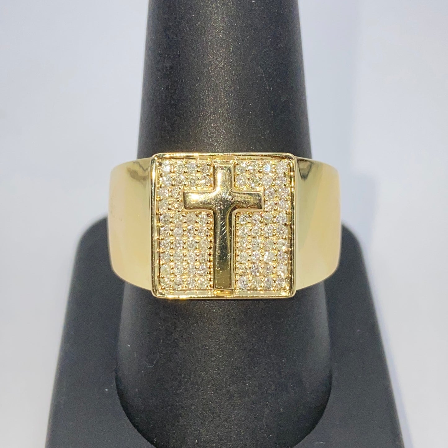 10K Mission Cross Diamond Ring