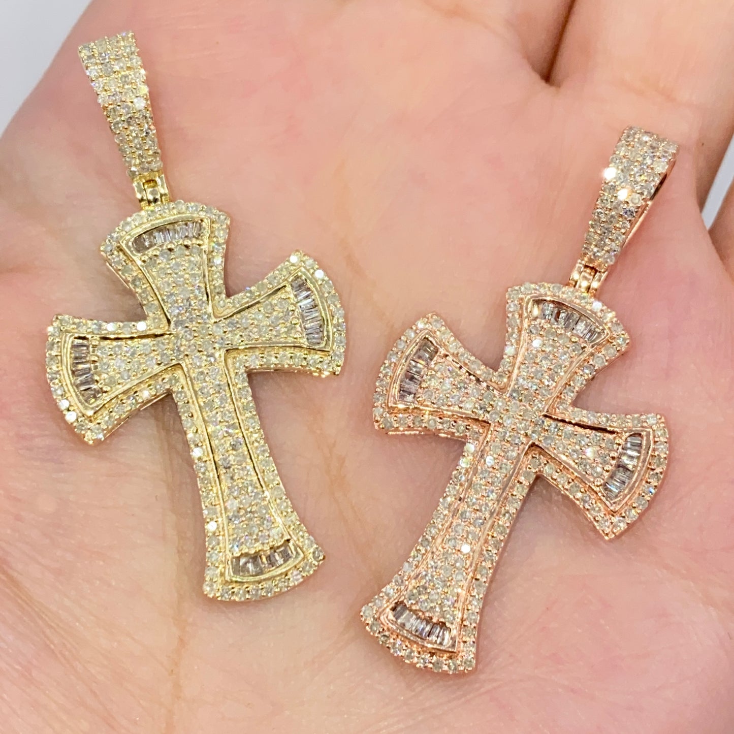 10K Reed Cross Diamond Pendant