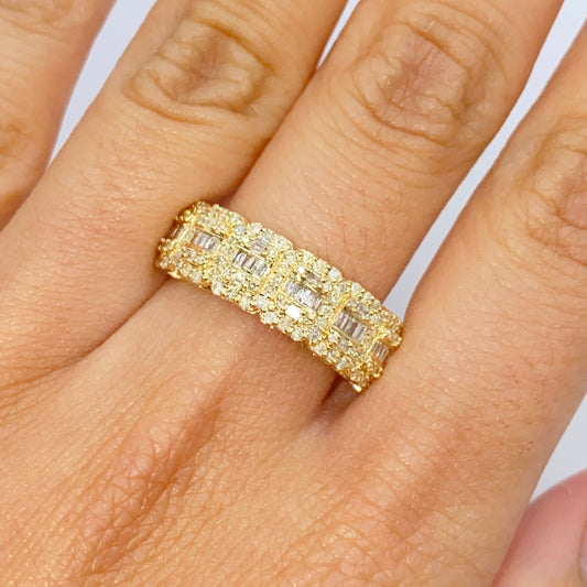 10K 6.8MM Rectangle Diamond Baguette Ring
