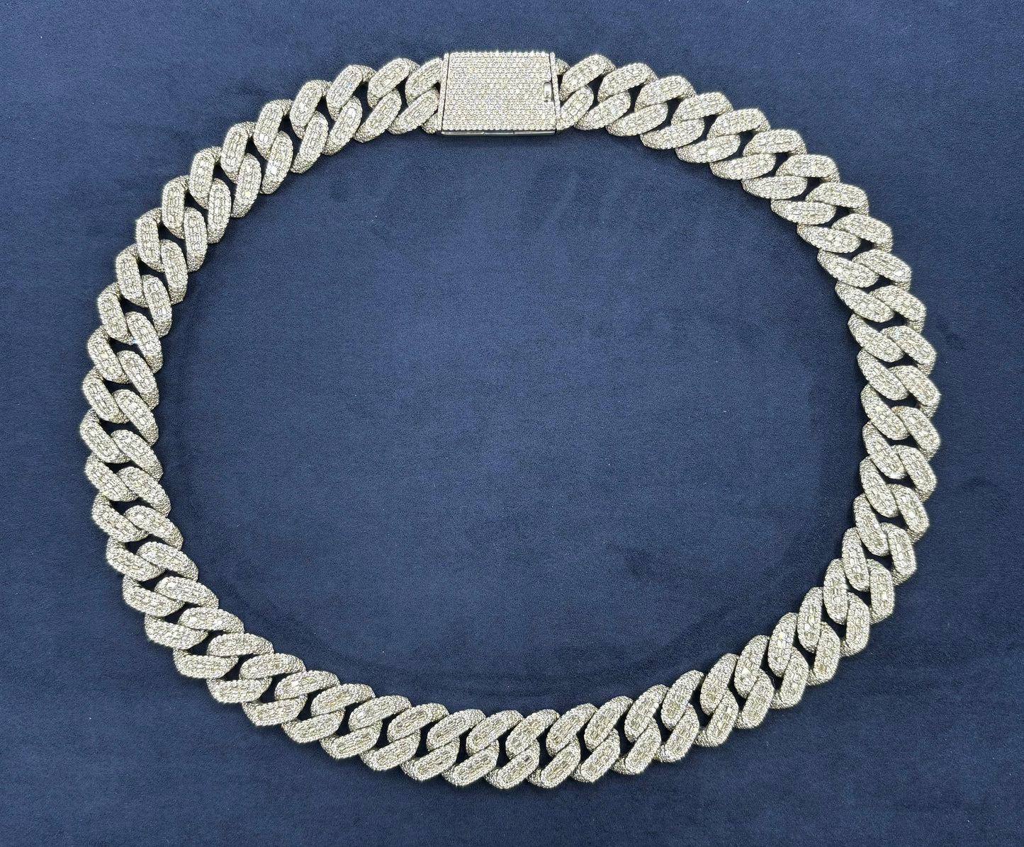 14K 18.4mm White Gold Cuban Chain