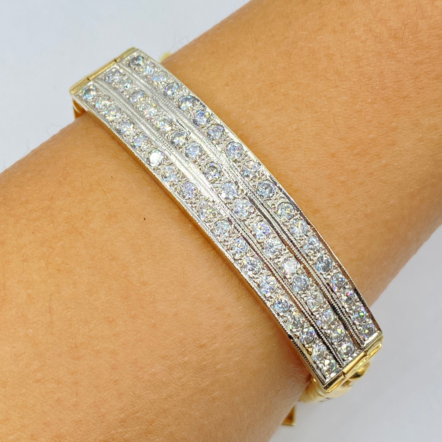 14K 12.6MM Cuban Link Diamond Bracelet 9"