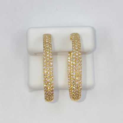 14K Goddess Hoop Diamond Earrings