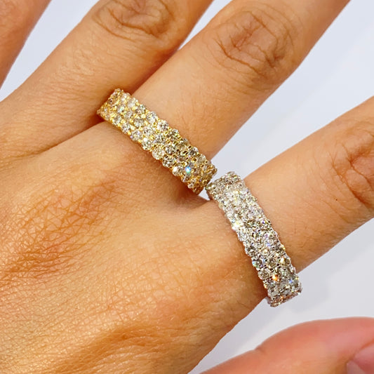 14K Stacked Pave Infinity Diamond Ring Band