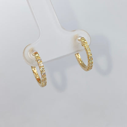 14K Pavé Hoop Diamond Earrings