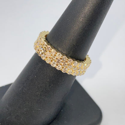 14K Stacked Pave Infinity Diamond Ring Band