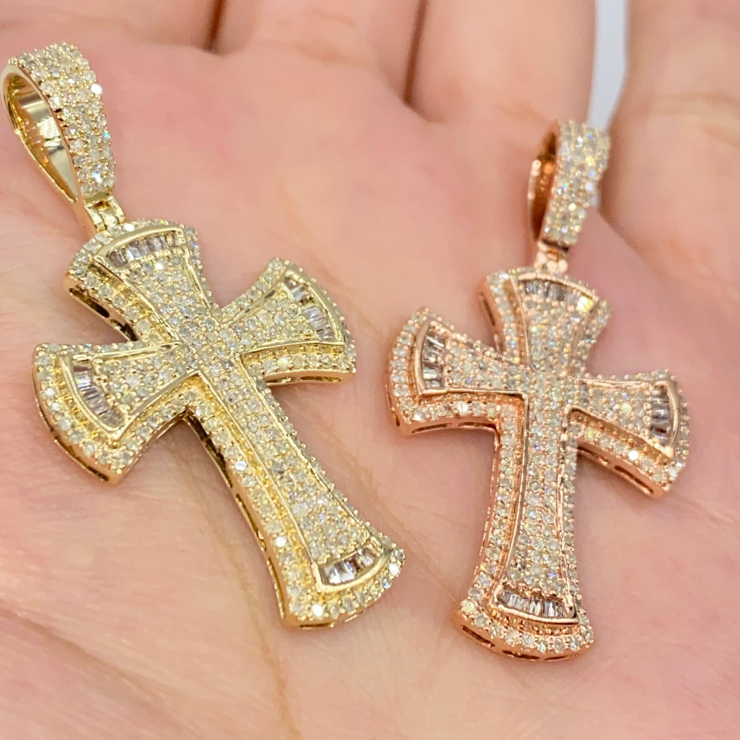 10K Reed Cross Diamond Pendant