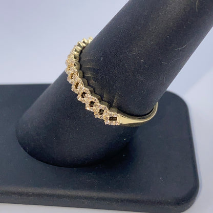 14K 4M Cuban Link Diamond Ring