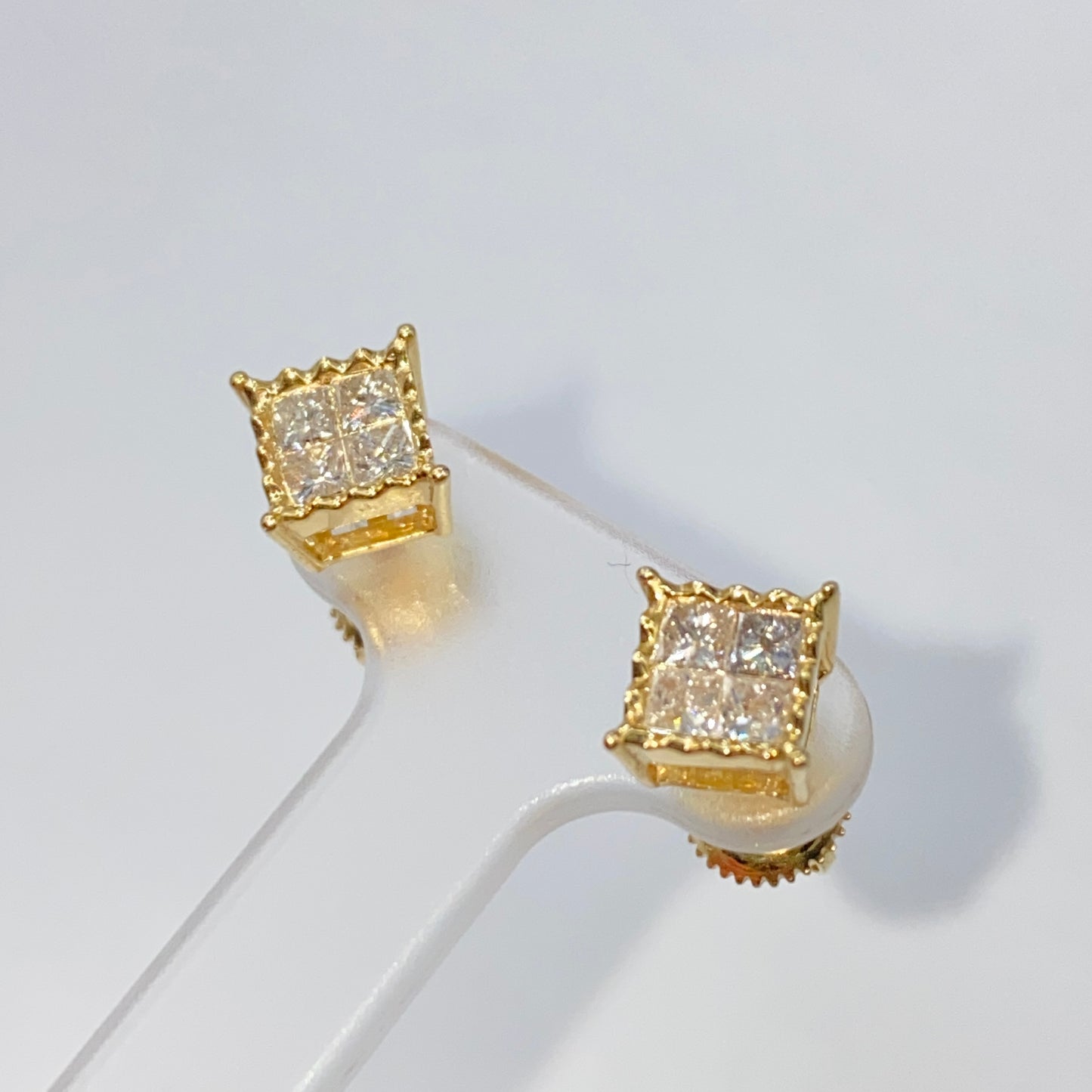 14K Masterpiece Square Diamond Earrings