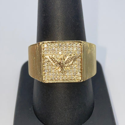10K Freedom Eagle Bird Diamond Ring