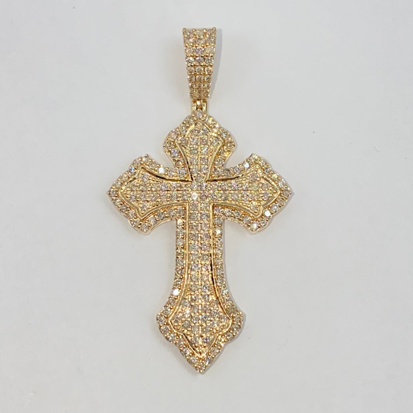 14K Romance Cross Diamond Pendant