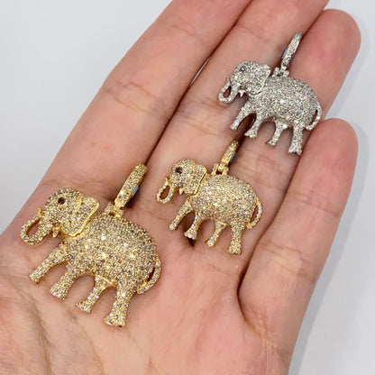 14K Elephant Diamond Pendant