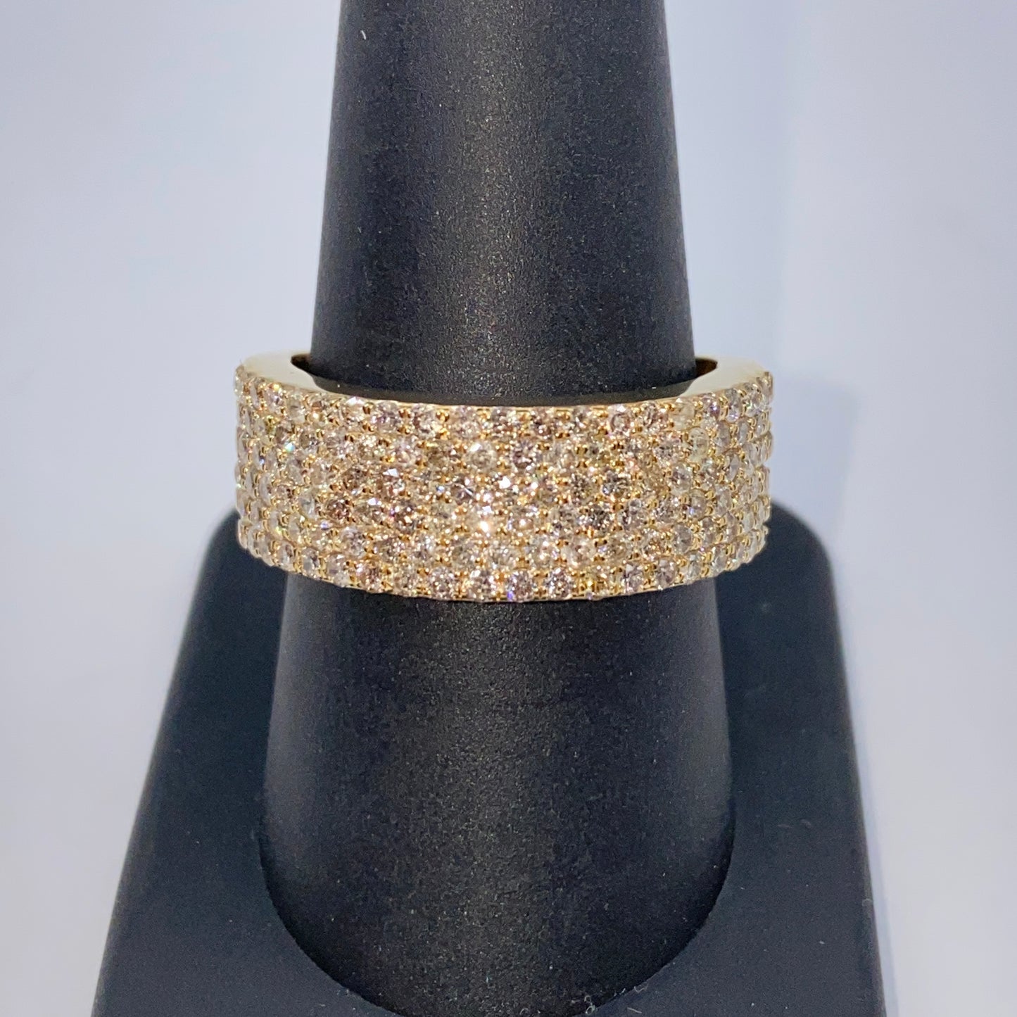 14K Iced Diamond Stack Ring Band 2.5ct