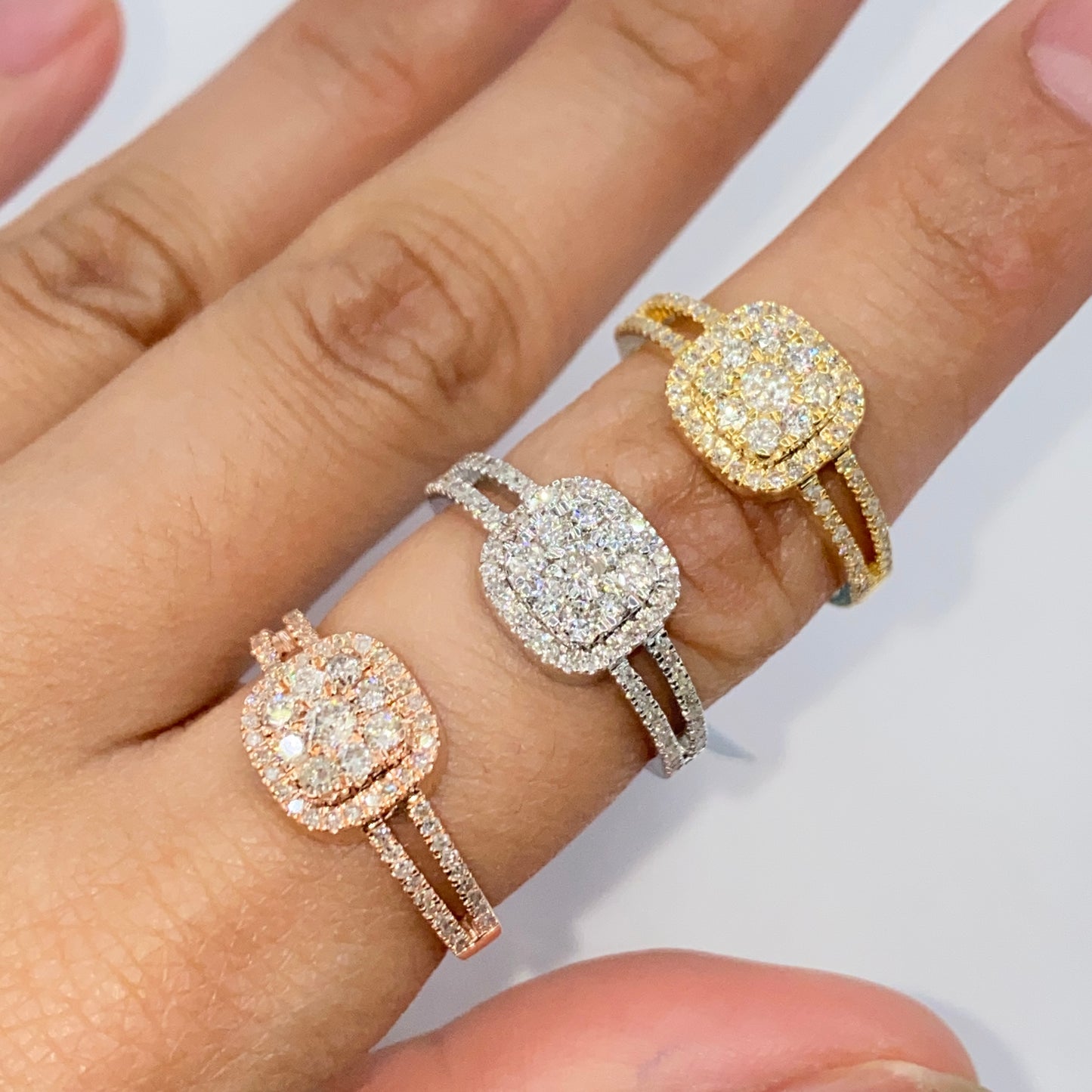 14K Jennie Square Diamond Engagement Ring