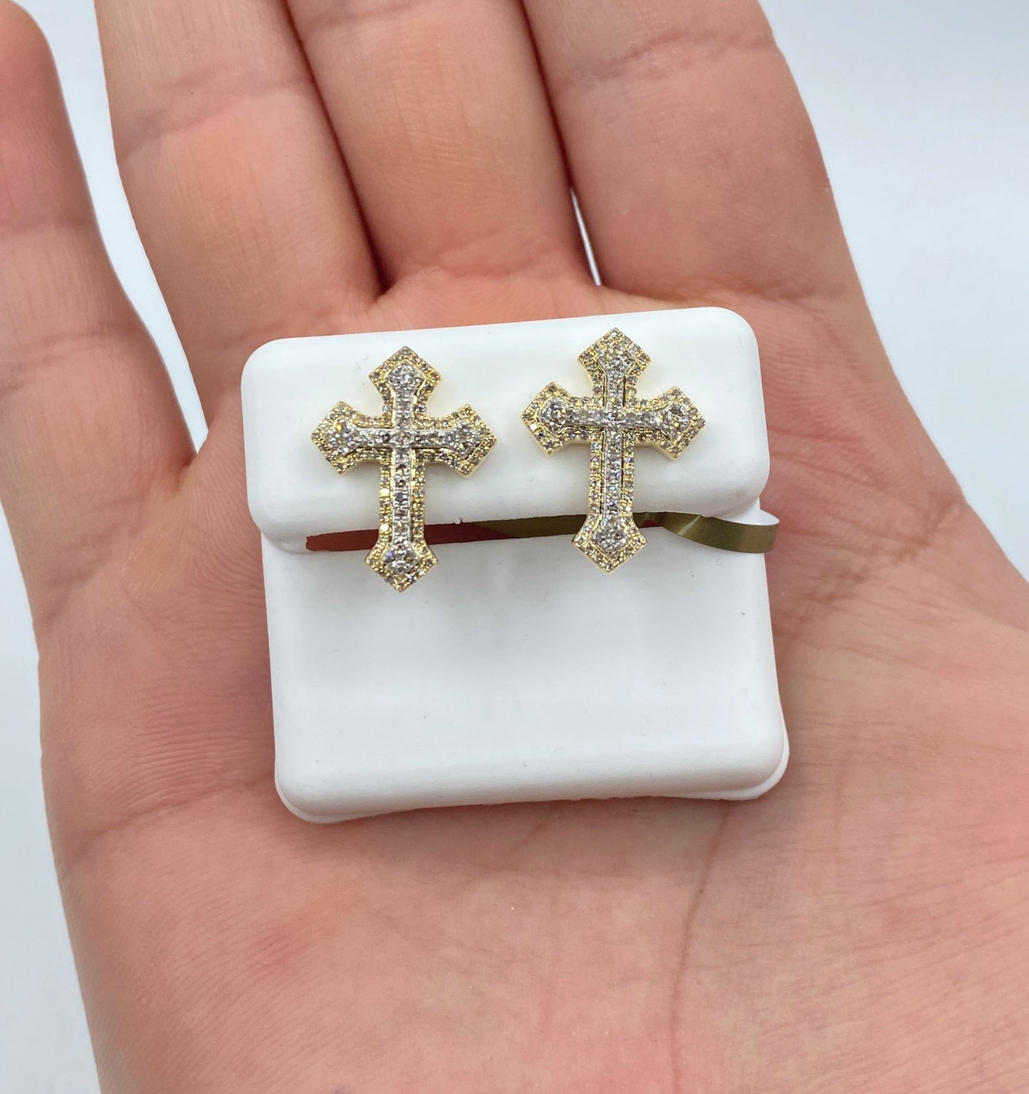 14K Small Cross Earrings
