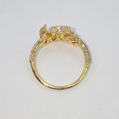 14K Allah Pavé Diamond Ring