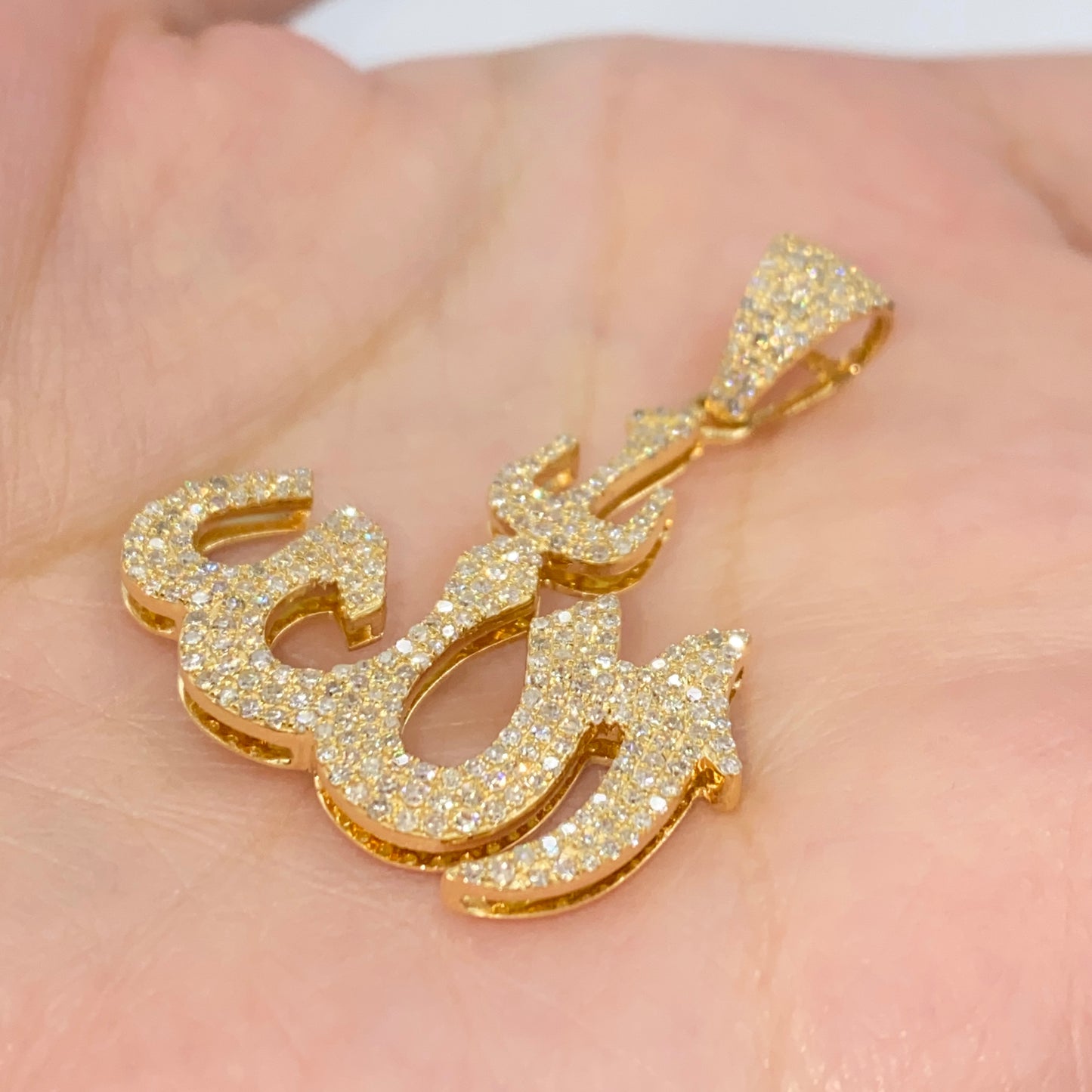 14K Allah Diamond Pendant