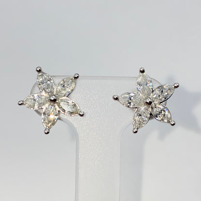 14K Summer Flower Diamond Earrings