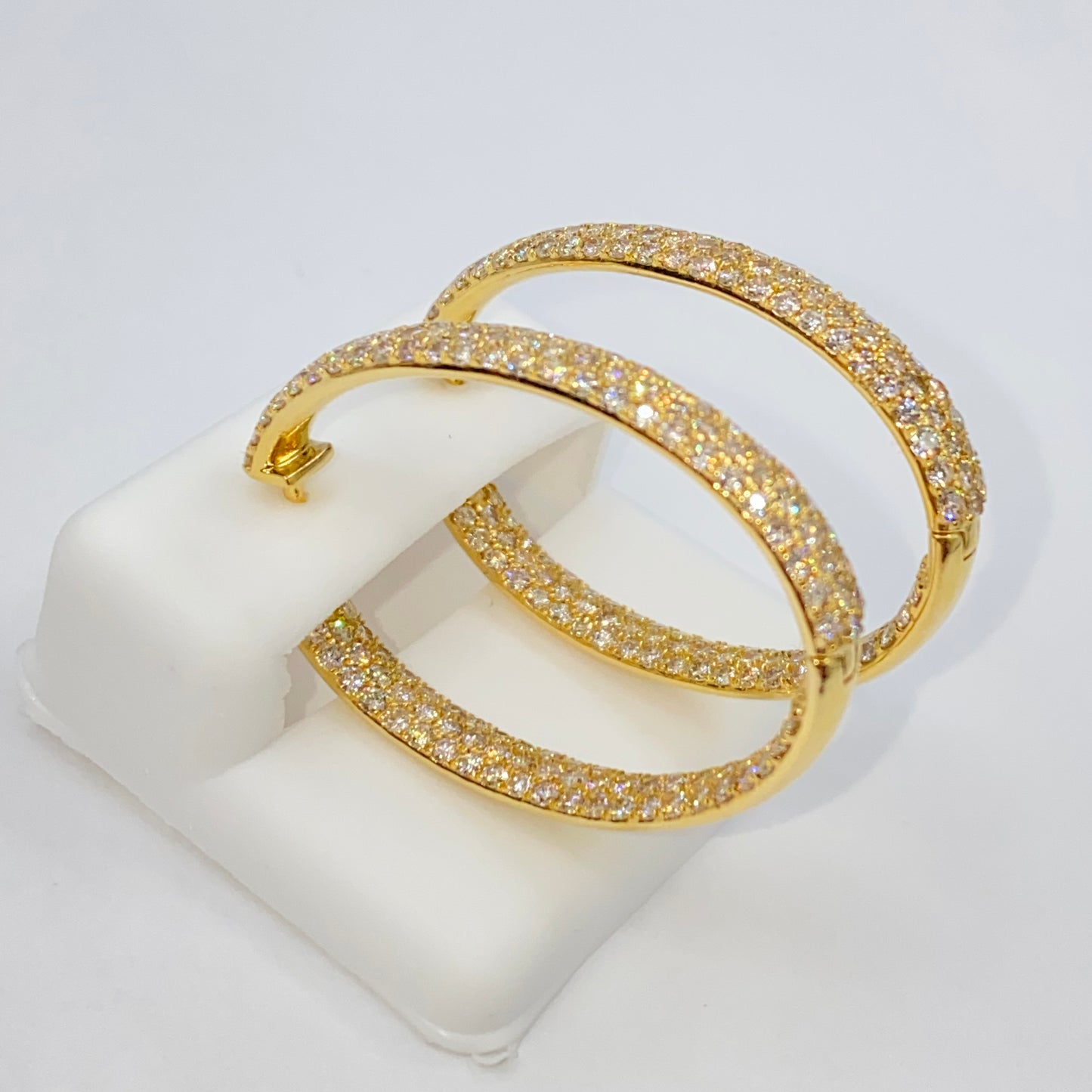 14K Goddess Hoop Diamond Earrings