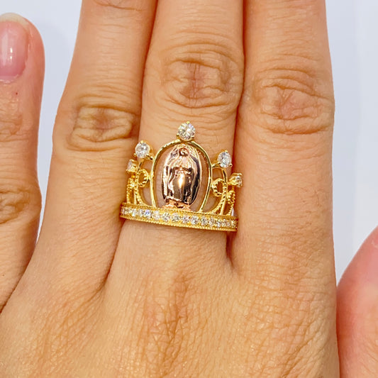14K Tiara of Virgin Mary Diamond Ring