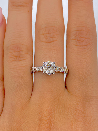 14k Circle One Row Engagement Ring