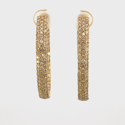 14K Goddess Hoop Diamond Earrings