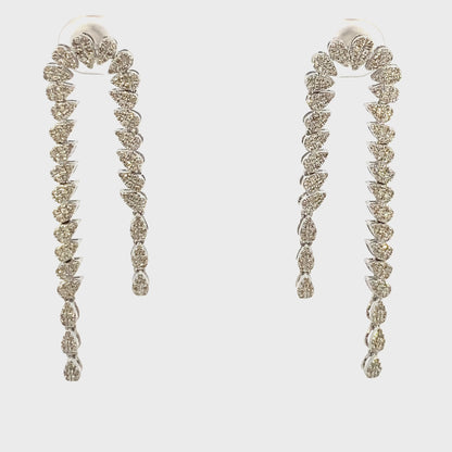 14K Raindrop Cascade Dangling Diamond Earrings