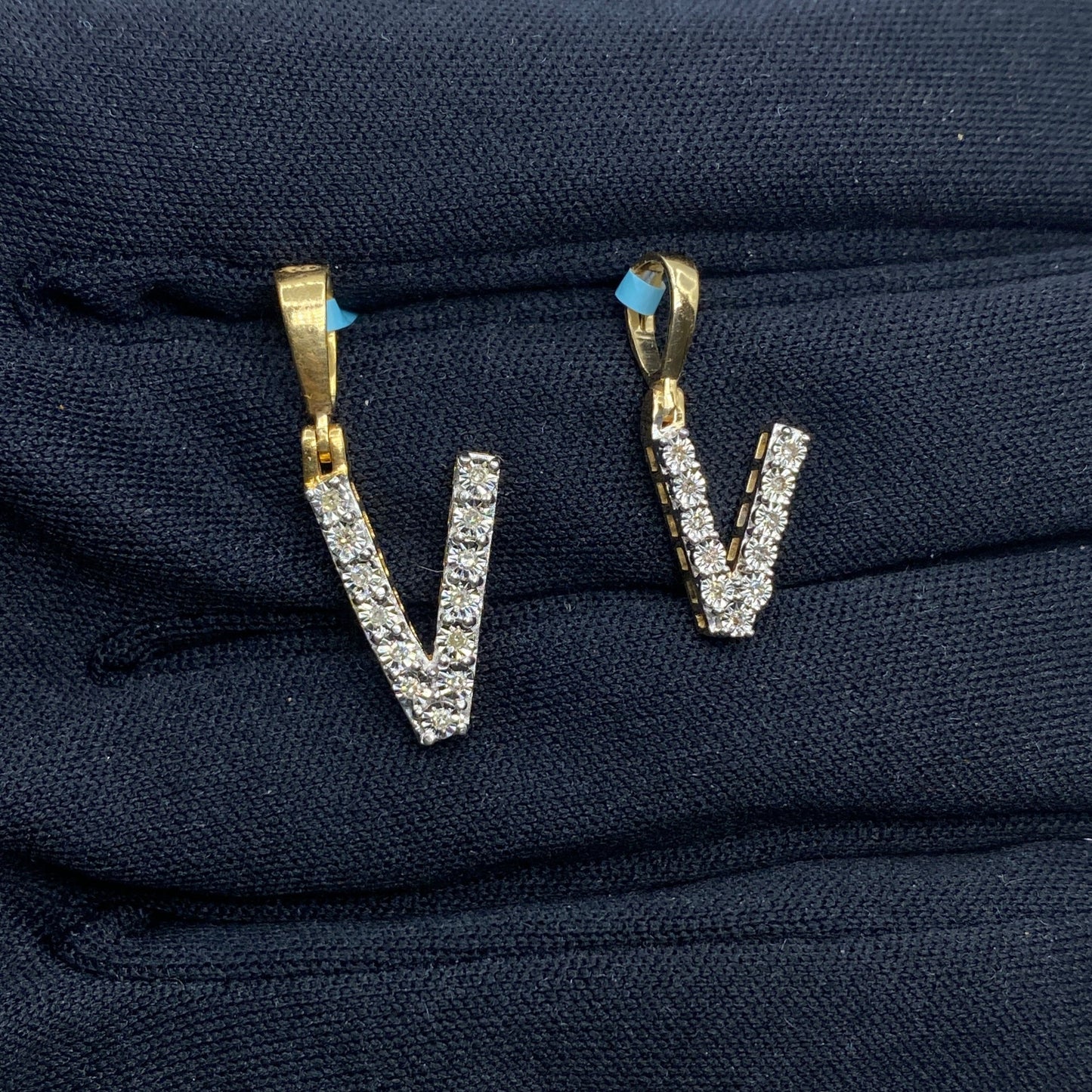 Pave Initial Letter Diamond Pendants Full Collection