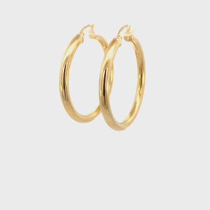 14K Gold Hoop Earrings 4MM