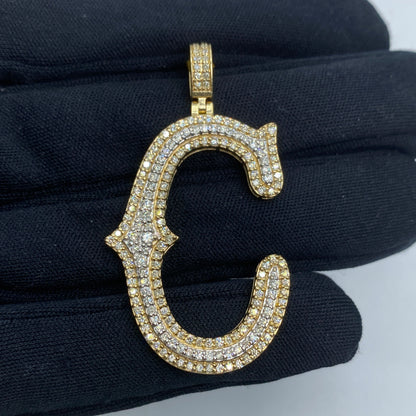 Old English Initial Letter Diamond Pendants Full Collection