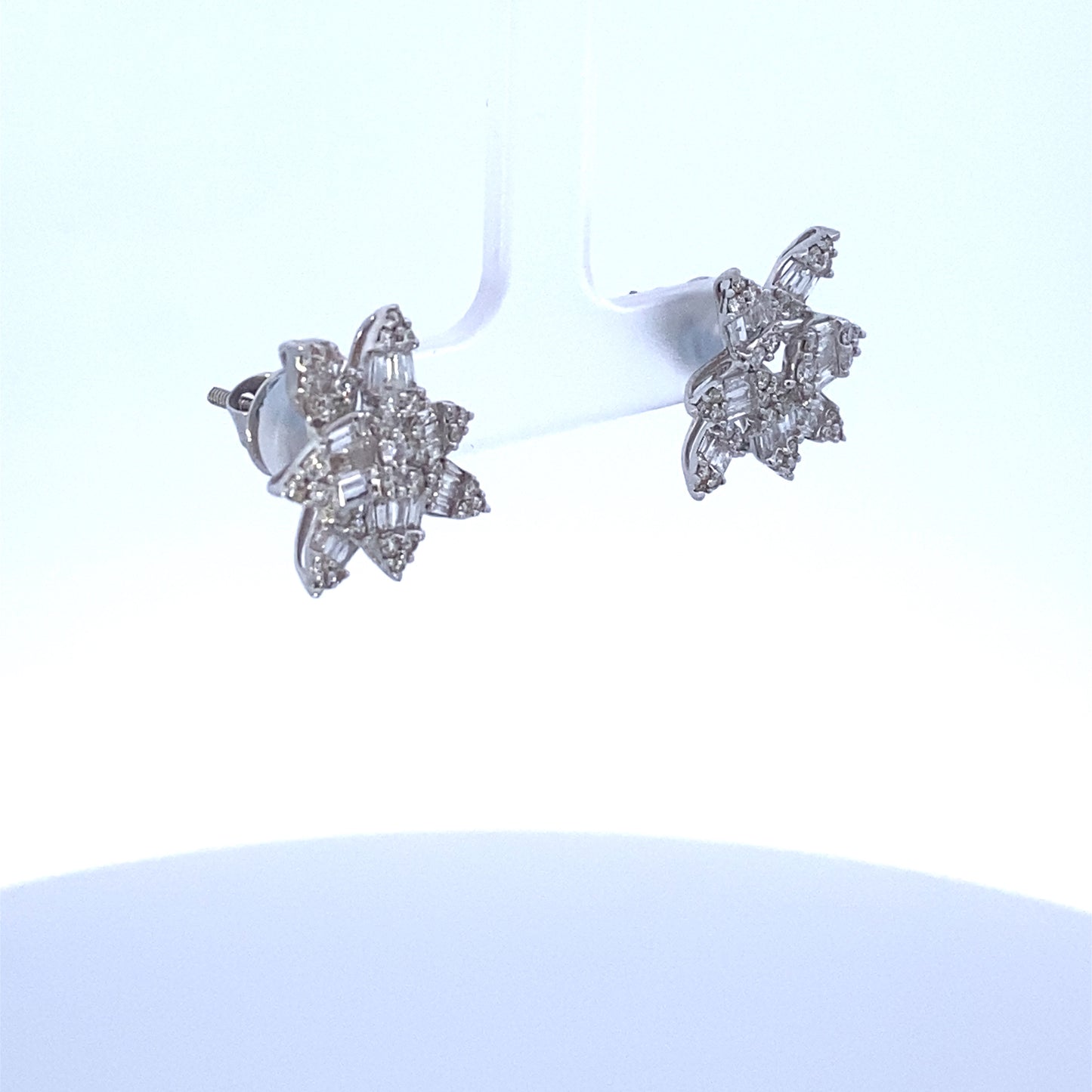 14K Bridal Diamond Baguette Earrings