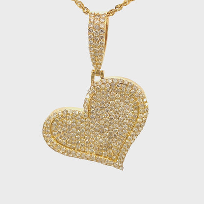 14K Jumbo Heart Halo Pendant