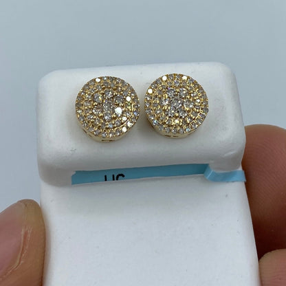 14K Circle Style Diamond Earrings
