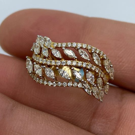 14K Leaf Wraith Diamond Ring