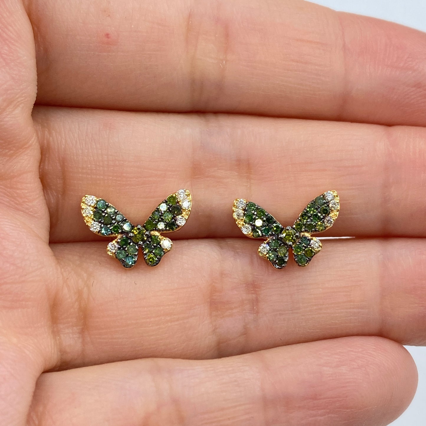 14K Lucky Butterfly Diamond Earrings