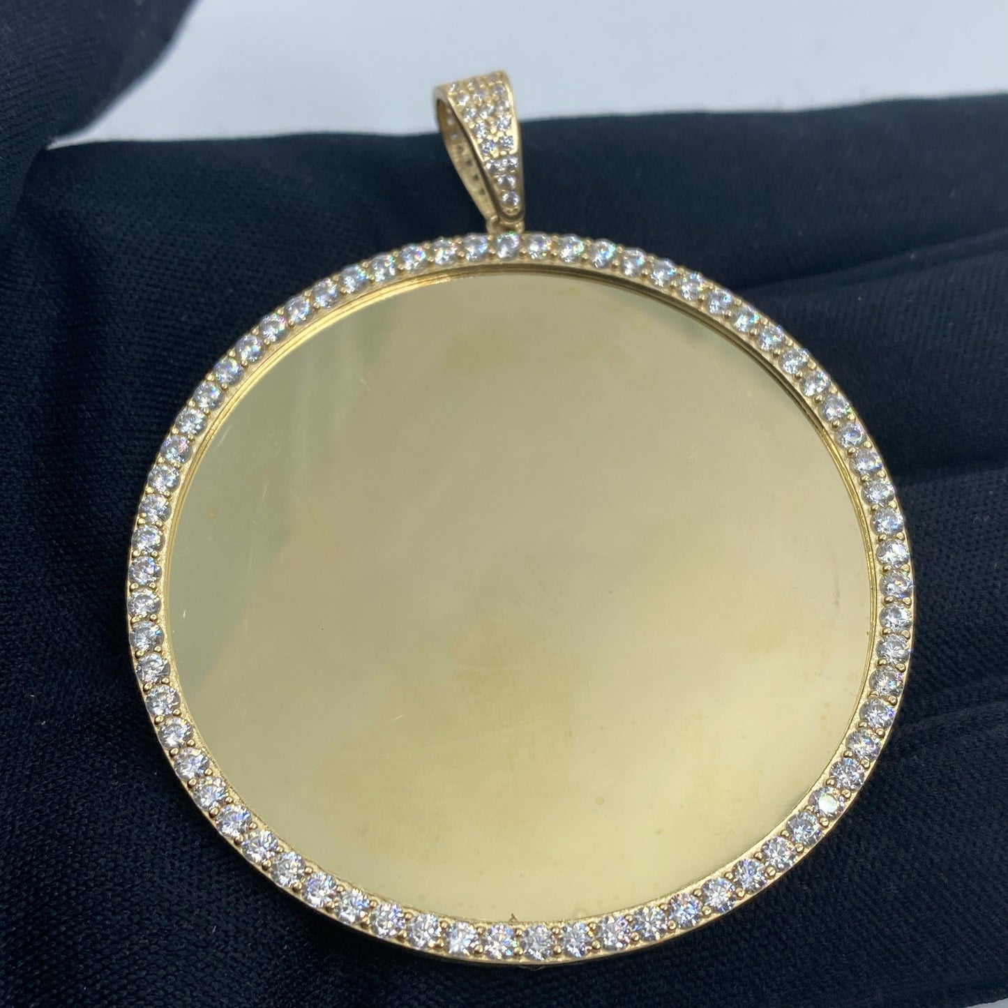 14K Round Picture Photo Pendant