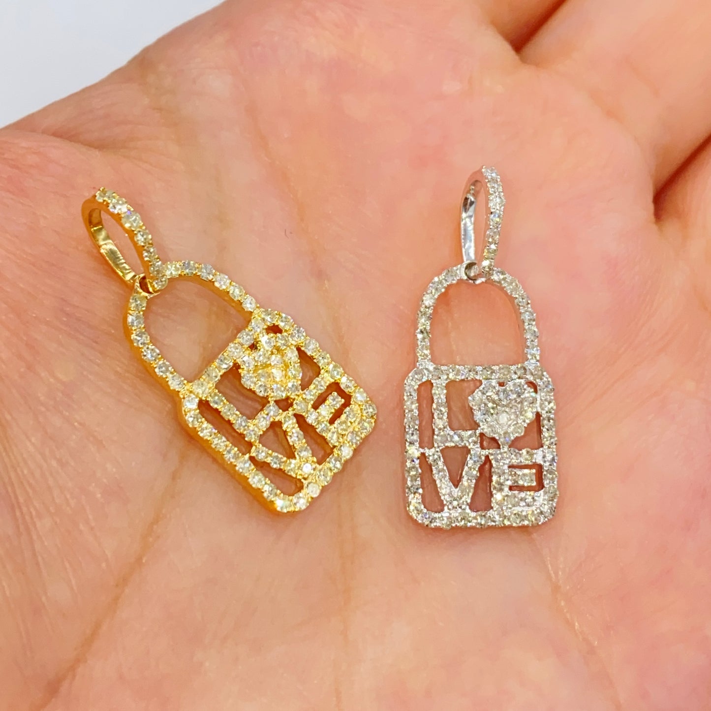 14K Love Lock Diamond Pendant