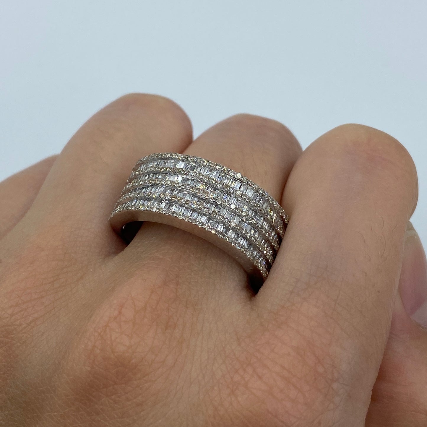 14K Stacked Diamond Baguette Ring