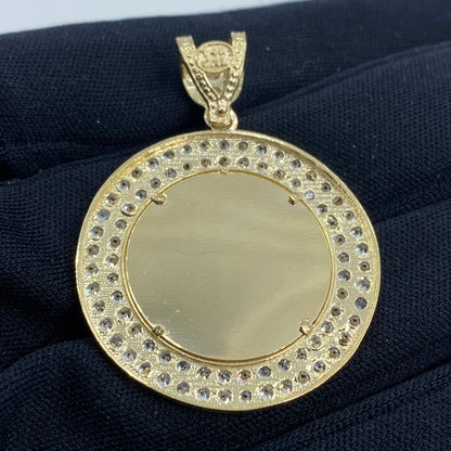 14K Circle Picture Photo Pendant