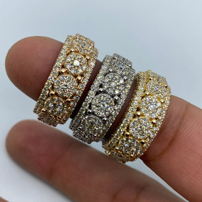 14K Eternity Flower Diamond Ring 6.8ct