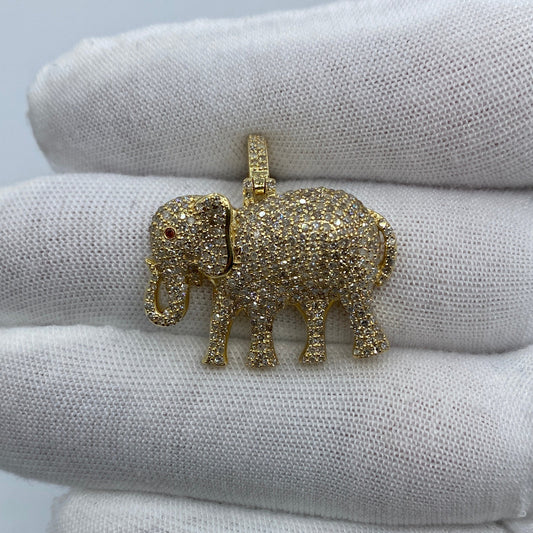 10K Elephant Diamond Pendant