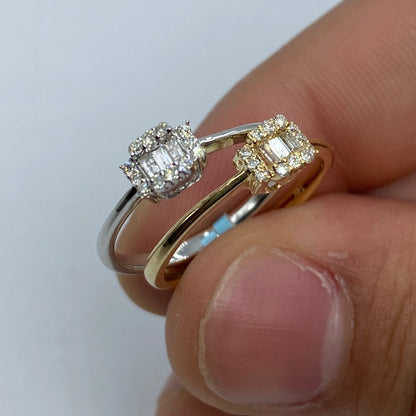 14K Minimal Diamond Baguette Engagement Ring