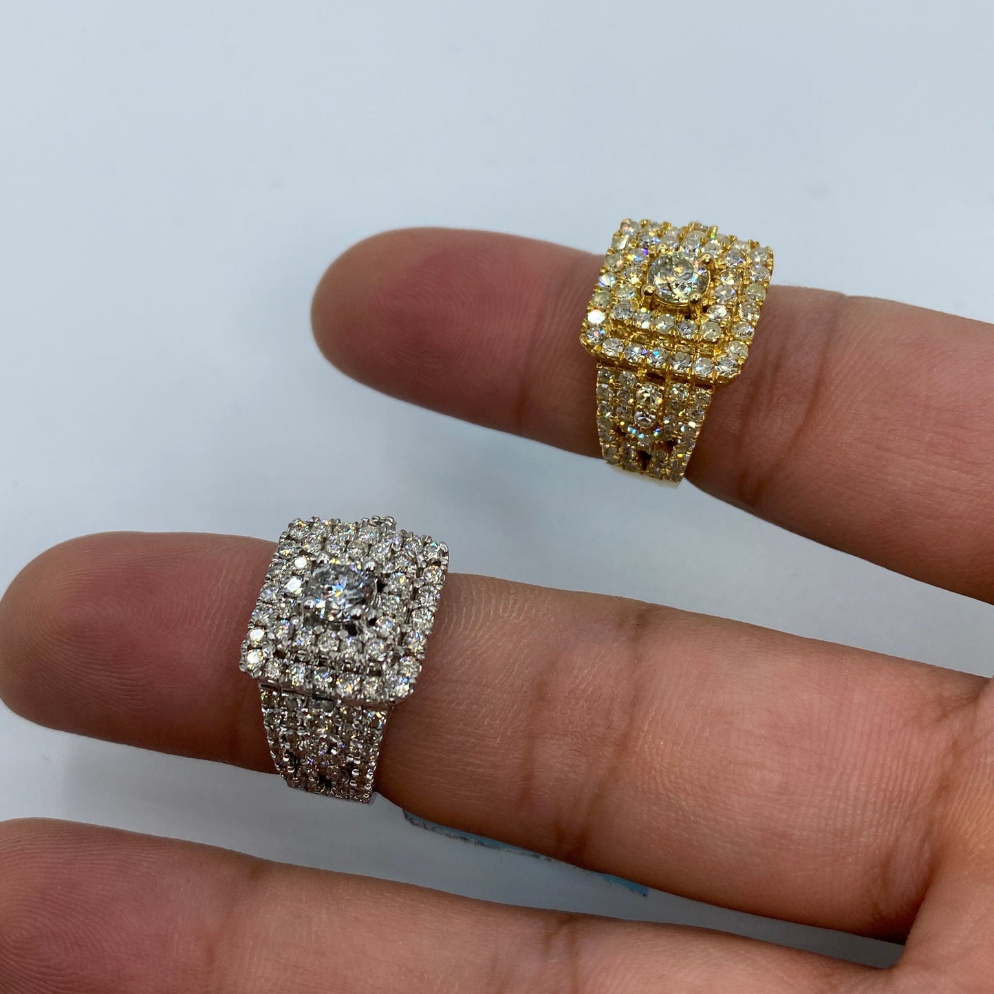 14K Square Engagement Diamond Ring
