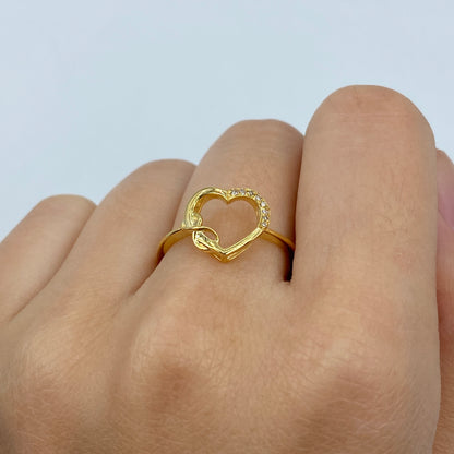 14K Heart Infinity Diamond Ring