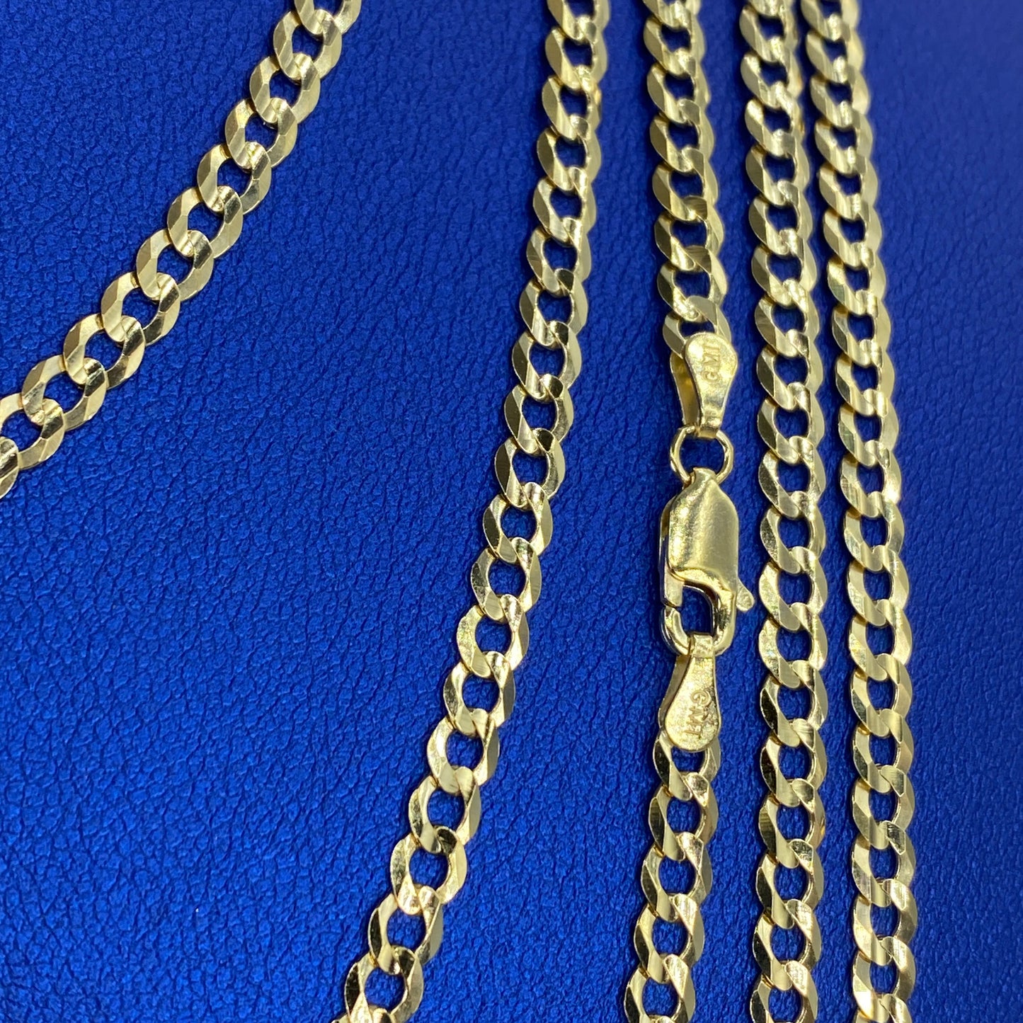 10K 4MM Flat Cuban Link Chain 16-26"